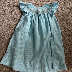 Rosalina bunny smocked dress size 2t plaid teal girls